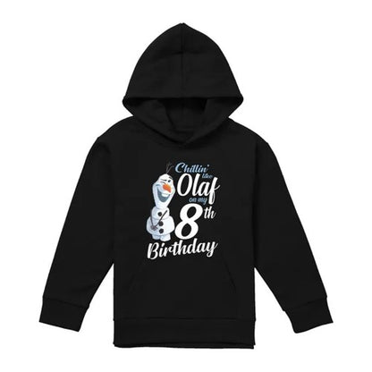 Front - Frozen Childrens/Kids Chillin Like Olaf 8th Birthday Pullover Hoodie