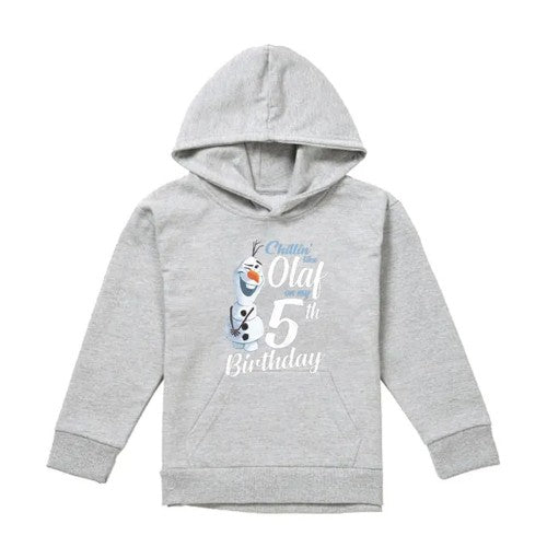 Front - Frozen Childrens/Kids Chillin Like Olaf Heather 5th Birthday Pullover Hoodie