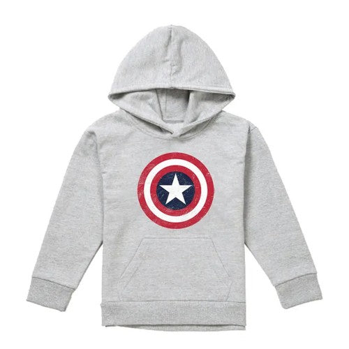 Front - Captain America Childrens/Kids Shield Heather Pull Over Hoodie