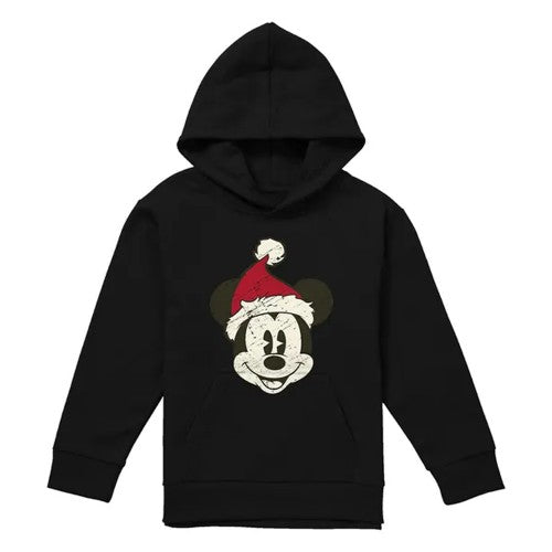 Front - Mickey Mouse Childrens/Kids Santa Face Hoodie