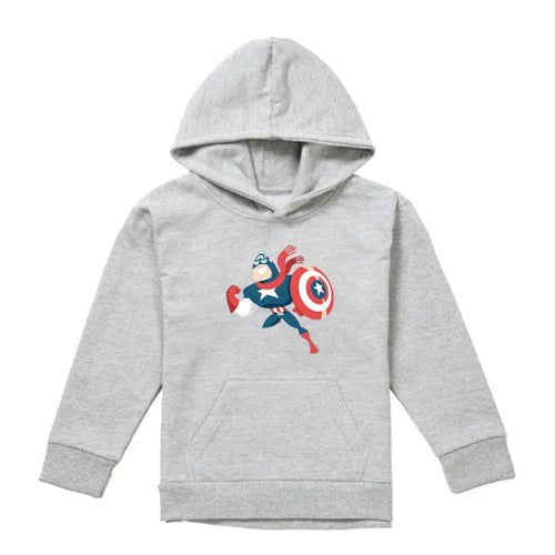 Front - Captain America Childrens/Kids Holiday Outfit Heather Pull Over Hoodie