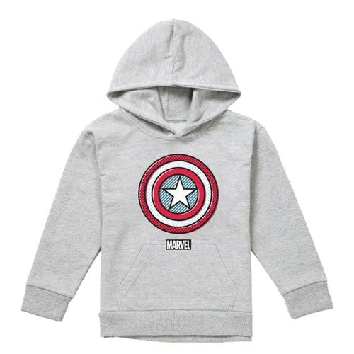 Front - Captain America Childrens/Kids Ziptone Shield Heather Pull Over Hoodie