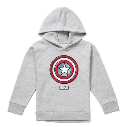 Front - Captain America Childrens/Kids Ziptone Shield Heather Pull Over Hoodie