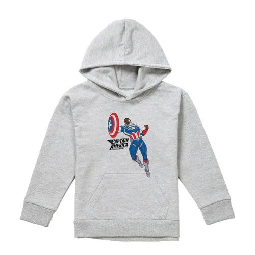 Front - Captain America Childrens/Kids Sam Wilson Doodle Heather Pull Over Hoodie