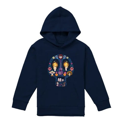 Front - Coco Childrens/Kids Day Of The Dead Skull Ernesto Miguel Hector Hoodie