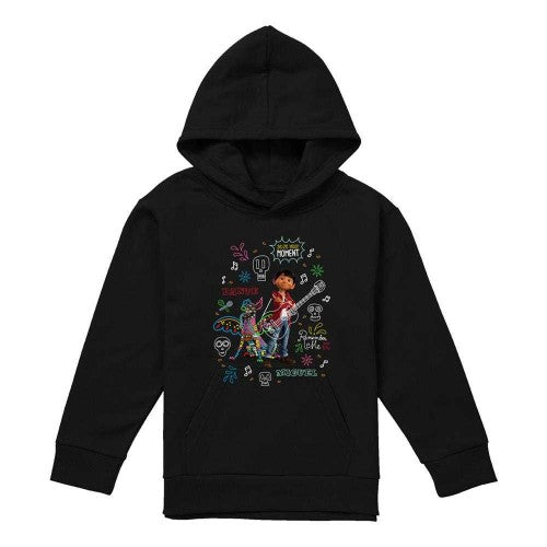Front - Coco Childrens/Kids Miguel Dante Movie Quotes And Colourful Doodles Hoodie