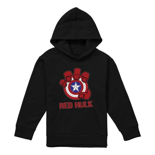 Front - Captain America Childrens/Kids Red Hulk Shield Pull Over Hoodie
