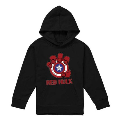 Front - Captain America Childrens/Kids Red Hulk Shield Pull Over Hoodie
