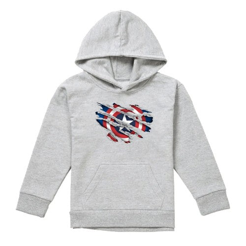 Front - Captain America Childrens/Kids Pull Over Hoodie