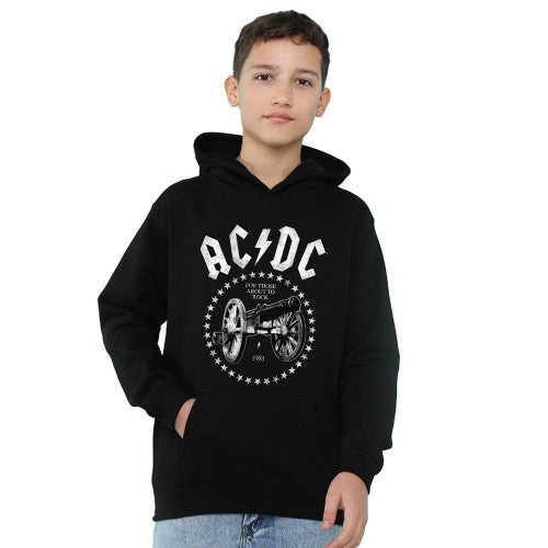 Navy-Navy - Front - AC-DC Childrens-Kids About To Rock Cannon Hoodie