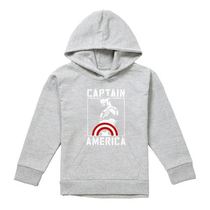 Front - Captain America Childrens/Kids Stencil Heather Pull Over Hoodie