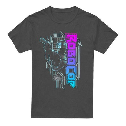 Front - Robocop Unisex Adult Neon Heather T-Shirt