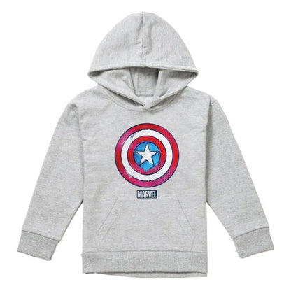 Front - Captain America Childrens/Kids Drip Shield Heather Pull Over Hoodie