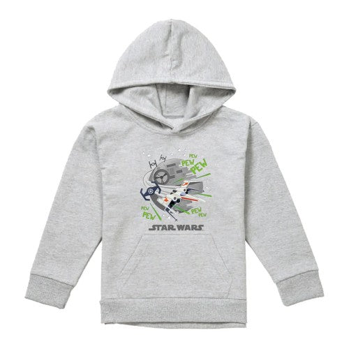 Front - Star Wars Childrens/Kids Pew Pew Star Wars Greatest Kid XWing Heather Pullover Hoodie