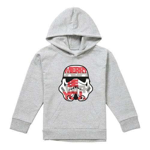 Front - Star Wars Childrens/Kids Merry Force Be With You Stormtrooper Heather Christmas Pullover Hoodie