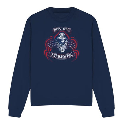 Slate - Front - Bon Jovi Unisex Adult Forever Skull Sweatshirt