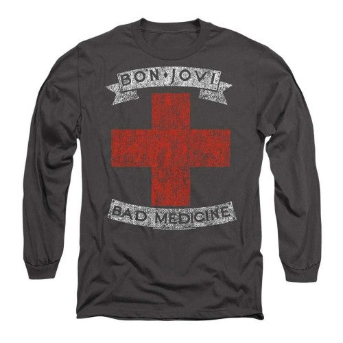 Front - Bon Jovi Unisex Adult Bad Medicine Long-Sleeved T-Shirt