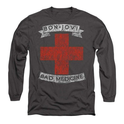 Front - Bon Jovi Unisex Adult Bad Medicine Long-Sleeved T-Shirt