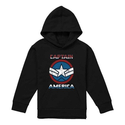 Front - Captain America Childrens/Kids Badge Pull Over Hoodie