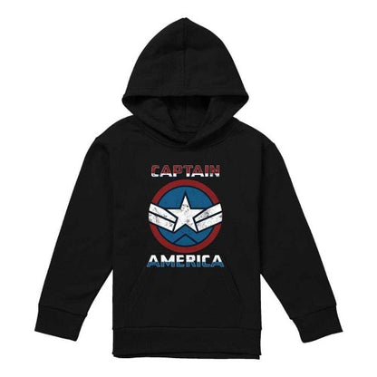 Front - Captain America Childrens/Kids Badge Pull Over Hoodie