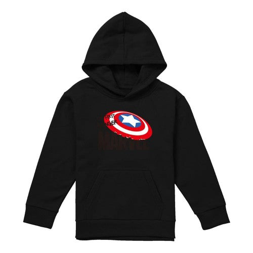 Front - Captain America Childrens/Kids First Avenger Pull Over Hoodie