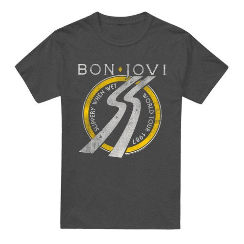 Front - Bon Jovi Unisex Adult Slippery When Wet World Tour T-Shirt