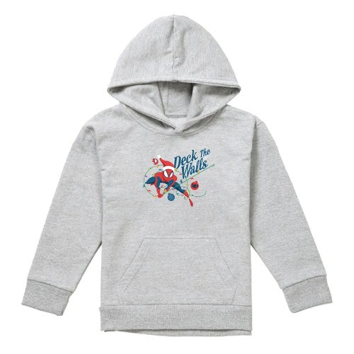 Front - Spider-Man Childrens/Kids Deck The Walls Heather Pull Over Hoodie