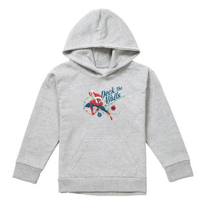 Front - Spider-Man Childrens/Kids Deck The Walls Heather Pull Over Hoodie