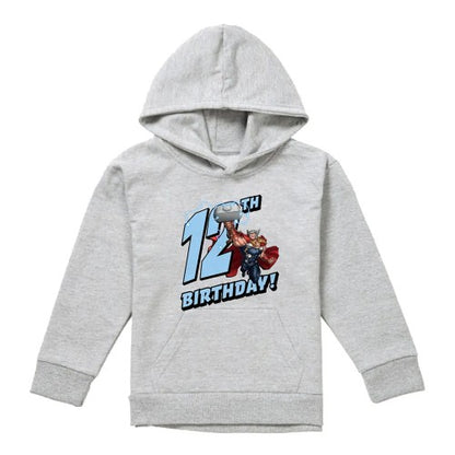 Front - Marvel Childrens/Kids Thor 12th Birthday Hoodie