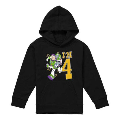 Front - Toy Story Childrens/Kids I´m 4 Buzz Lightyear Birthday Pullover Hoodie