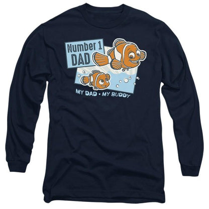 Front - Finding Nemo Unisex Adult Number 1 Dad Marlin Long-Sleeved T-Shirt