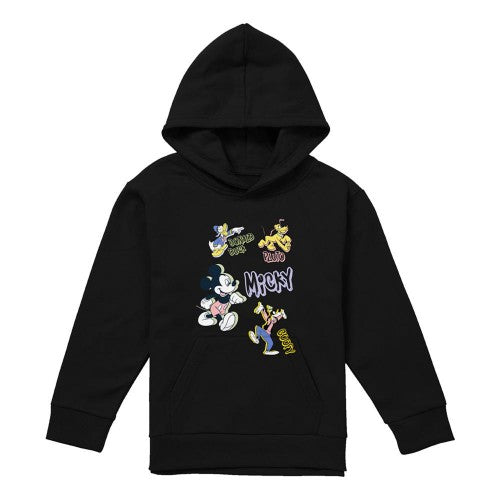 Front - Mickey Mouse Childrens/Kids Graffiti Hoodie
