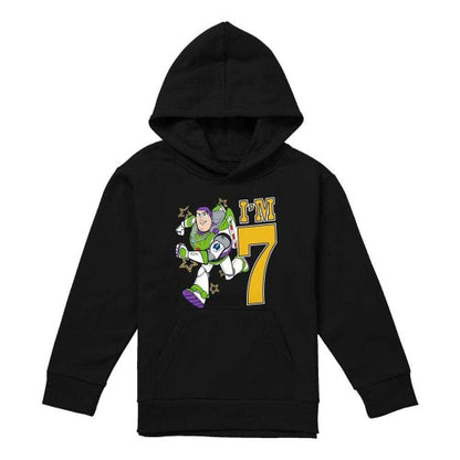 Front - Toy Story Childrens/Kids I´m 7 Buzz Lightyear Birthday Hoodie