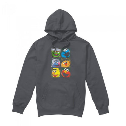 Front - Sesame Street Unisex Adult Grid Photos Hoodie