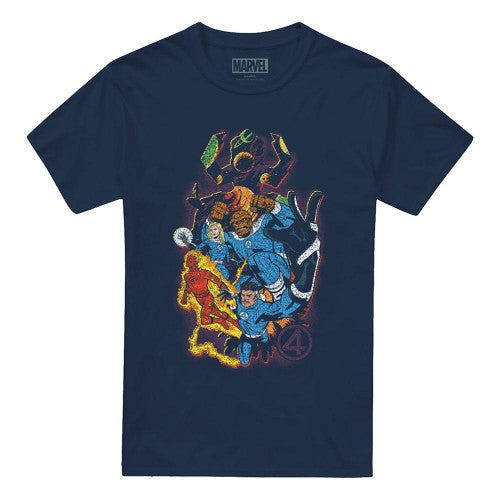 Front - Fantastic Four Unisex Adult Cosmic Heroes & Villains T-Shirt