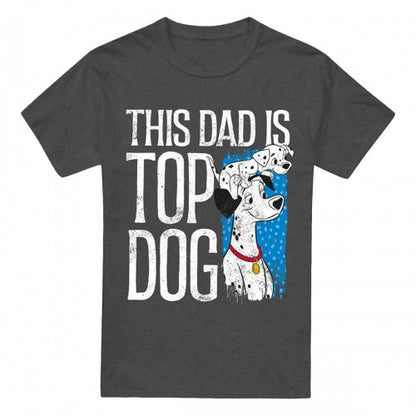 Front - 101 Dalmatians Unisex Adult This Dad Is Top Dog T-Shirt