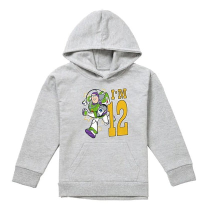 Front - Toy Story Childrens/Kids I´m 12 Buzz Lightyear Heather Birthday Pullover Hoodie