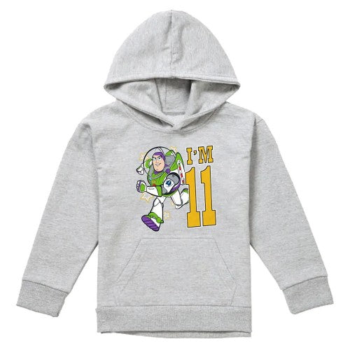 Front - Toy Story Childrens/Kids I´m 11 Buzz Lightyear Heather Birthday Pullover Hoodie