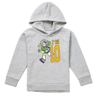 Front - Toy Story Childrens/Kids I´m 10 Buzz Lightyear Heather Birthday Pullover Hoodie