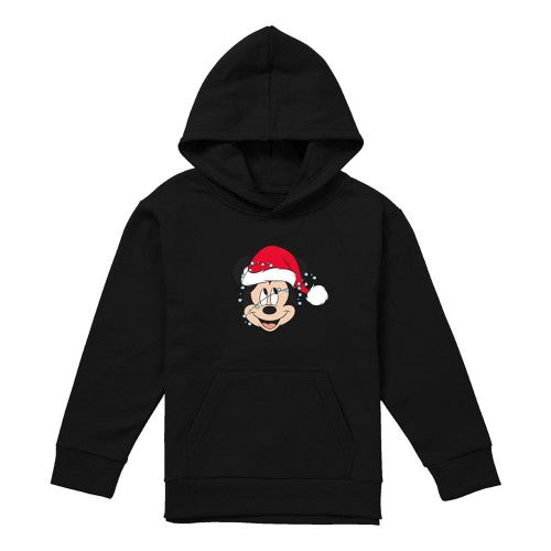 Front - Mickey Mouse Childrens/Kids Fairy Lights Wrap Christmas Hoodie