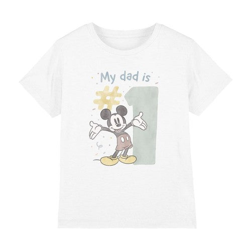 Front - Mickey & Friends Unisex Adult No.1 Dad Mickey Mouse Watercolour T-Shirt