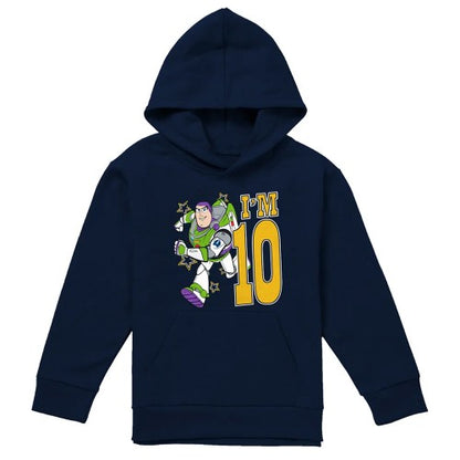 Front - Toy Story Childrens/Kids I´m 10 Buzz Lightyear Birthday Pullover Hoodie