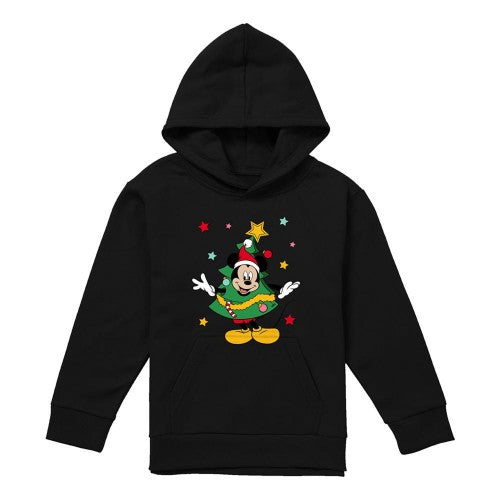Front - Mickey Mouse Childrens/Kids Christmas Tree Hoodie