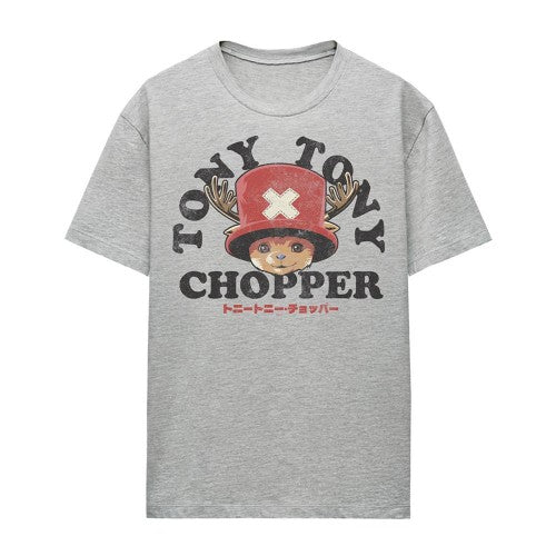 Front - One Piece Womens/Ladies Tony Tony Chopper Face Heather T-Shirt
