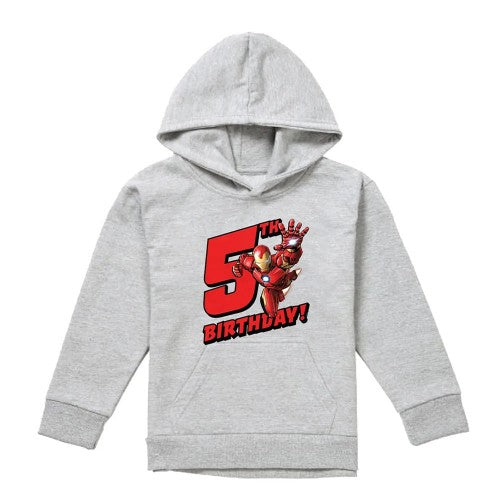 Front - Marvel Childrens/Kids Iron Man 5th Birthday Hoodie