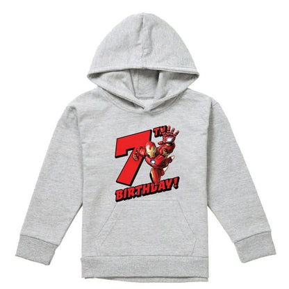 Front - Marvel Childrens/Kids Iron Man 7th Birthday Hoodie