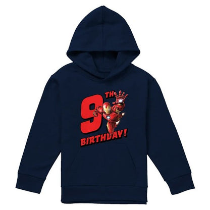 Front - Marvel Childrens/Kids Iron Man 9th Birthday Hoodie