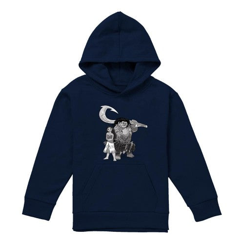 Front - Moana Childrens/Kids Maui Sketch Hoodie
