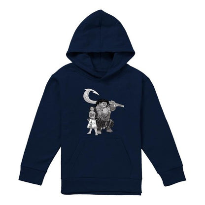 Front - Moana Childrens/Kids Maui Sketch Hoodie