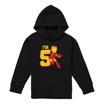 Front - Marvel Childrens/Kids Iron Man 5th Birthday Hoodie